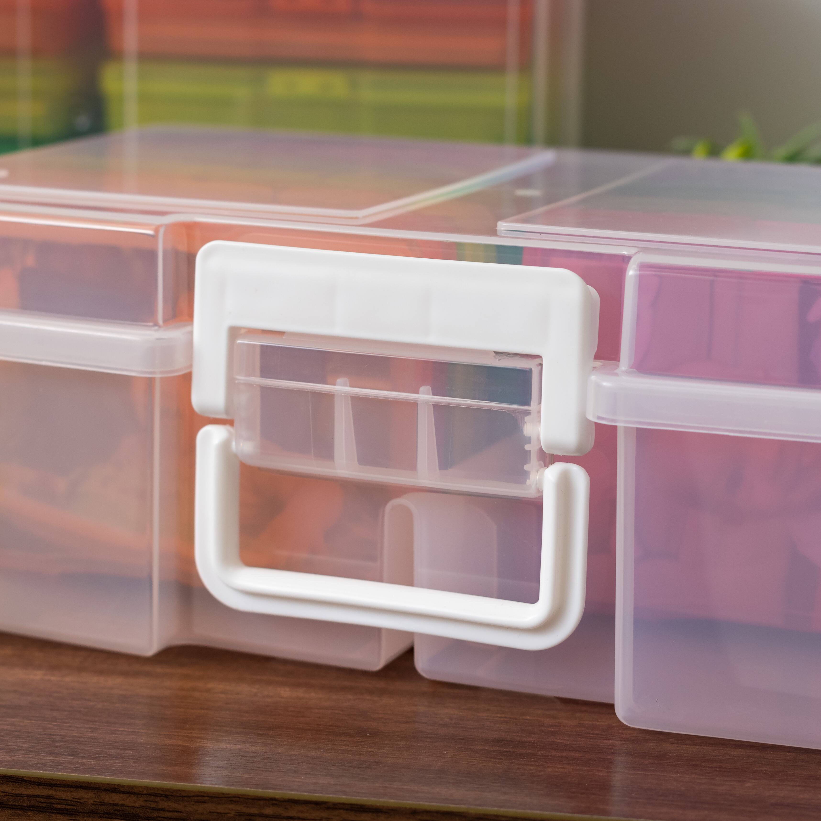 Alt View 6. IRIS USA - IRIS USA 4" x 6" Photo Craft Keeper Storage Boxes with 12 cases, Handle, Organizers and Storage Cases.