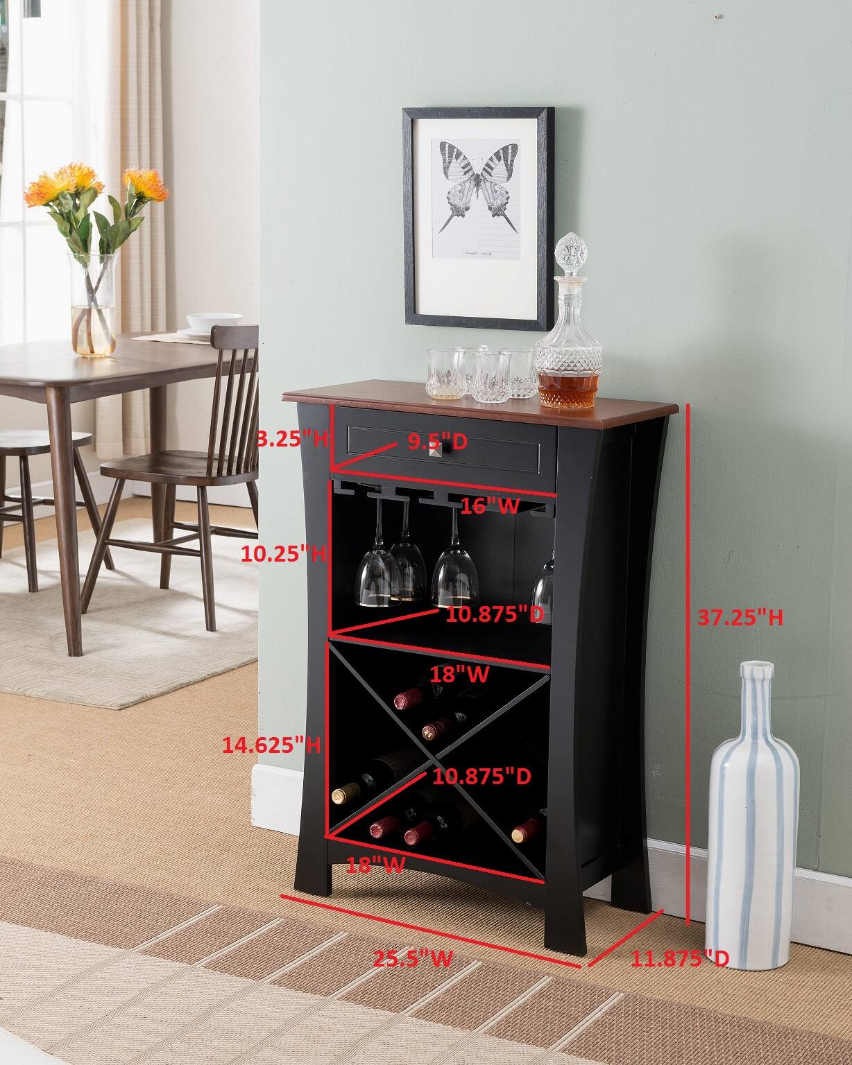 - 3.25"H
- 9.5"D
- 16"W
- 10.25"H
- 10.875"D
- 37.25"H
- 18"W
- 14.625"H
- 10.875"D
- 18"W
- 25.5"W
- 11.875"D