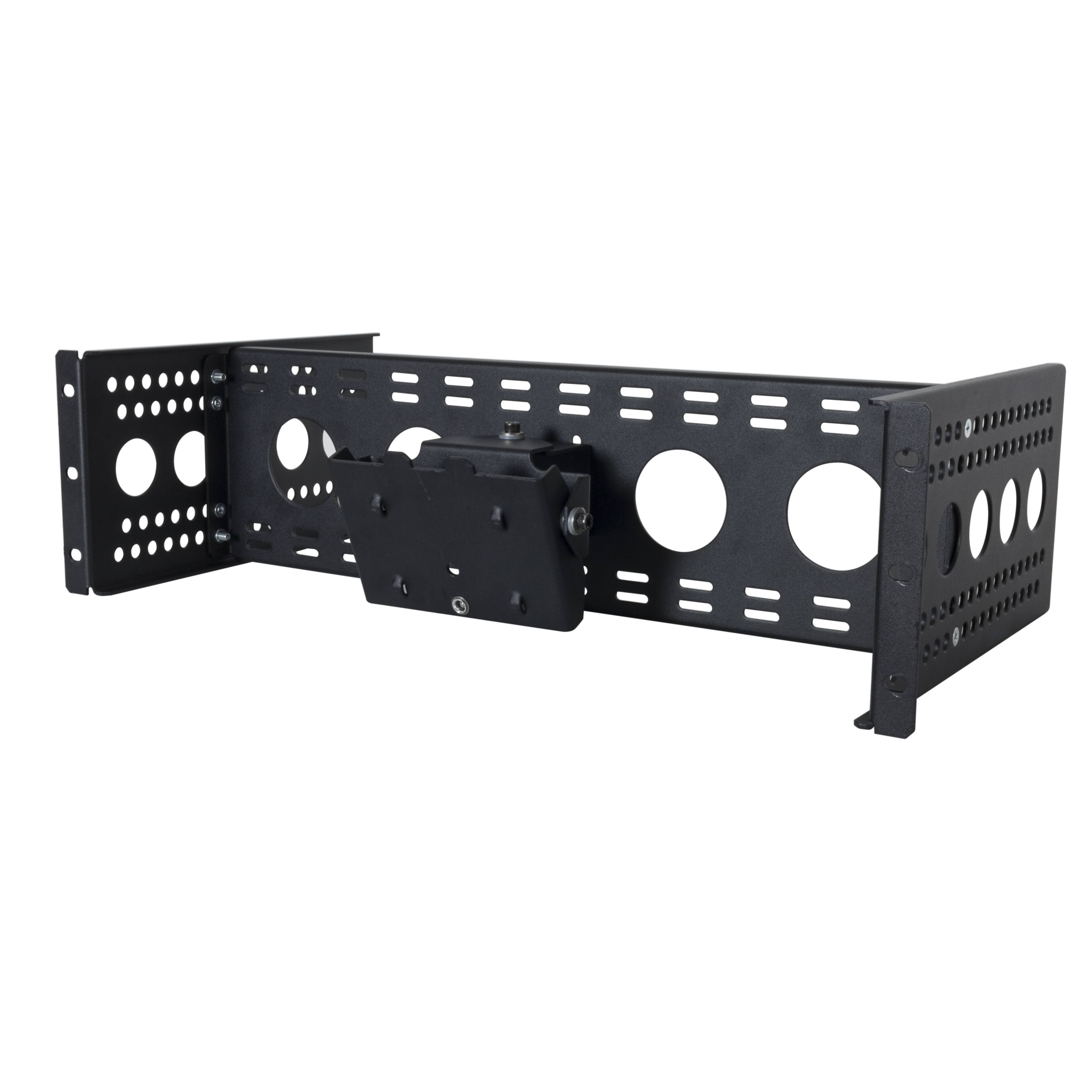 Alt View 4. RackSolutions - RackSolutions 3U Adjustable Monitor Rackmount with Pan & Tilt (No Monitor) - Black.