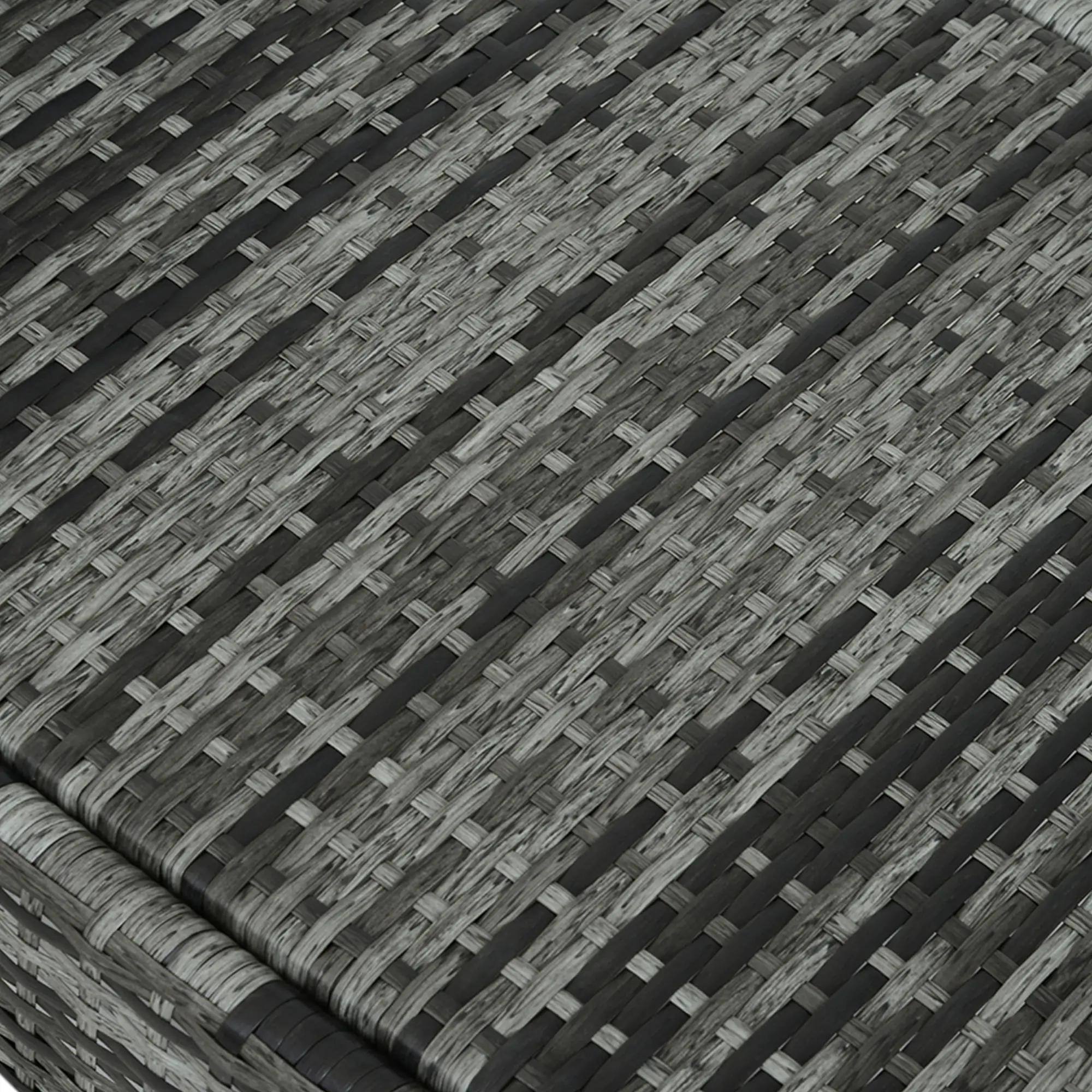 Back. Resenkos - Resenkos Wicker Outdoor Chaise Lounge, 5-Level Adjustable Backrest PE Rattan, With Wheels, Mixed Gray, Gray - Mixed Gray, Gray.