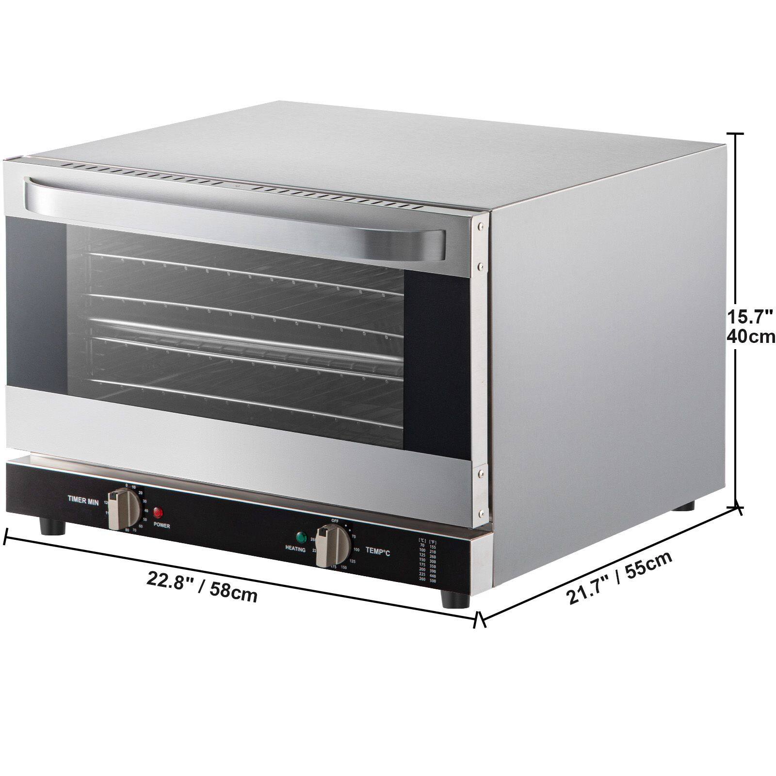 Loheer Commercial Convection Oven, 47L Half Size Countertop Baking Oven ...