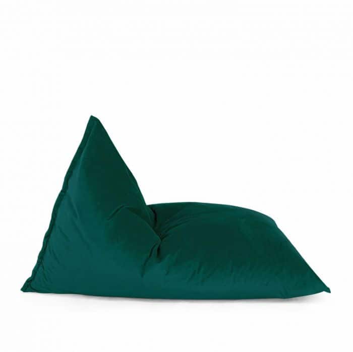 Lotus Lounge Chair - Extra Large Origami Velvet Bean Bag Cover - 59" x 43.25" - Green