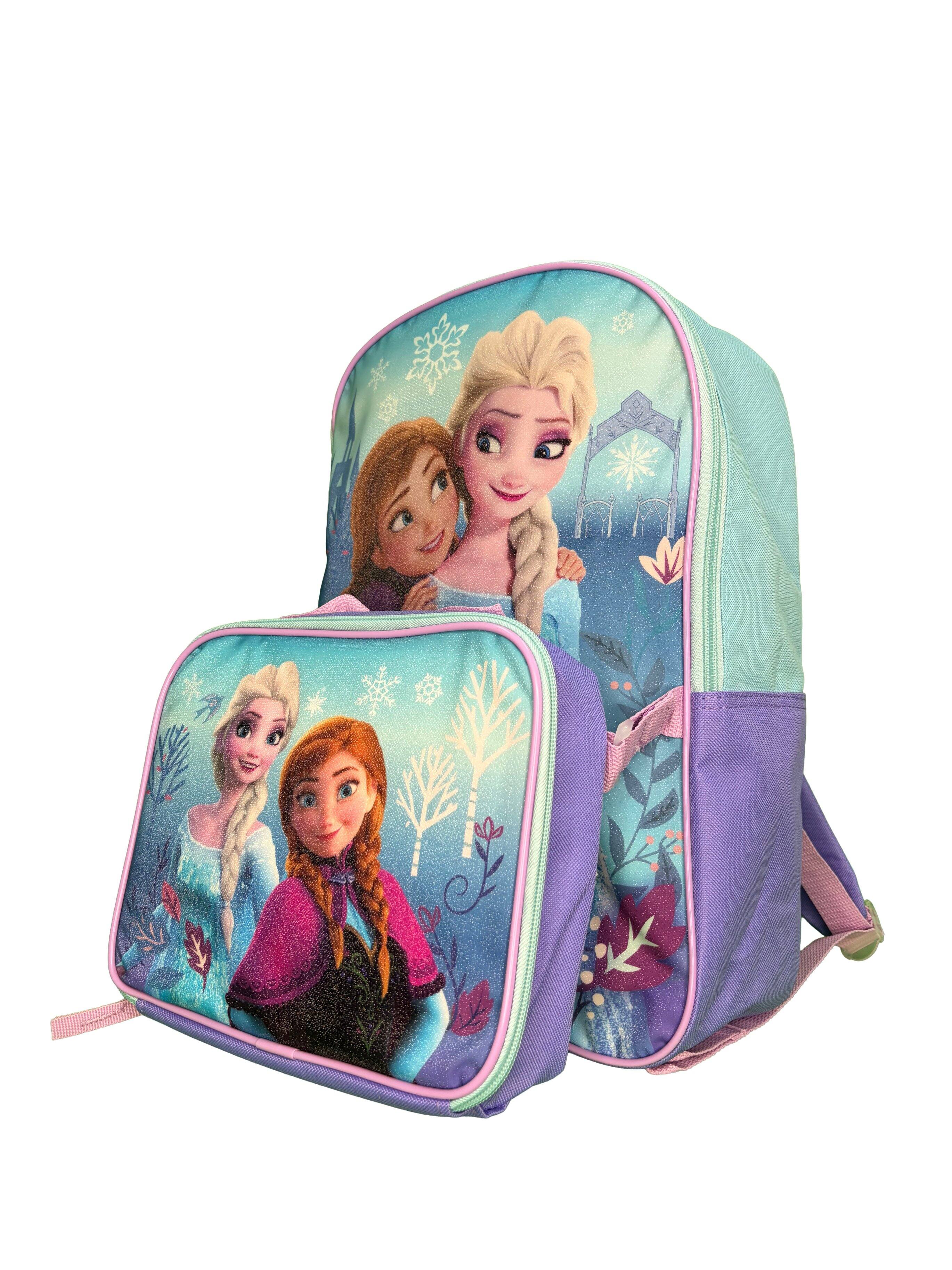 Alt View 1. Disney - Disney Frozen Elsa & Anna 16" Backpack for School with Rectangular Lunch Bag, for Kids - Assorted Pre-Pack.
