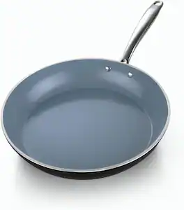 Cook N Home - Classic 12 Inch Ceramic Nonstick Frying Pan, Cookware Skillet Egg & Omelet Pan, Induction, Oven Safe, Black - black, gray