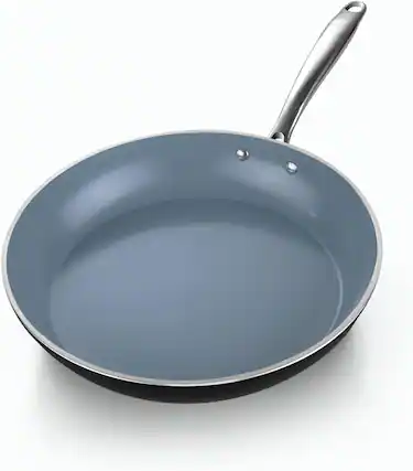 Front. Cook N Home - Classic 12 Inch Ceramic Nonstick Frying Pan, Cookware Skillet Egg & Omelet Pan, Induction, Oven Safe, Black - black, gray.