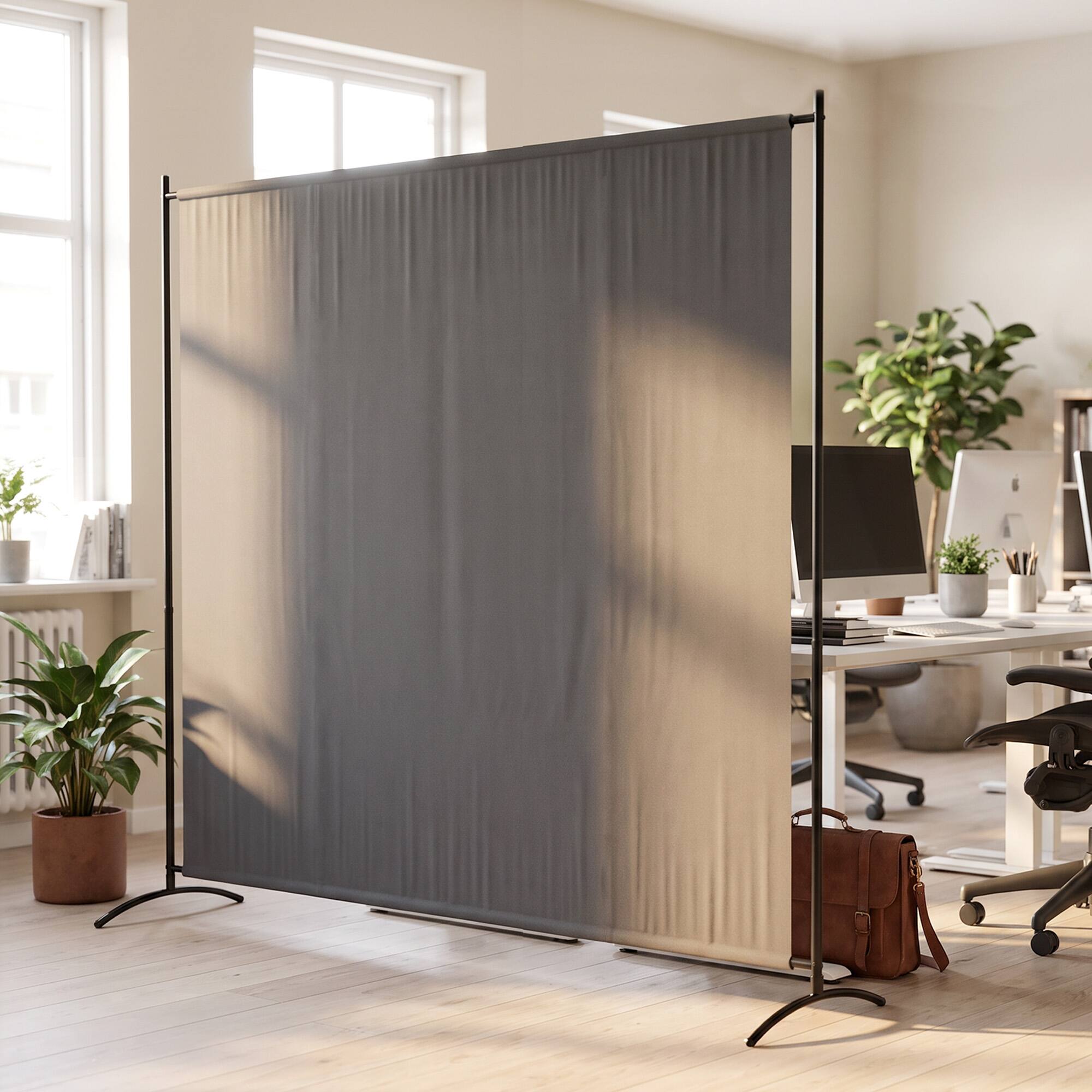 Alt View 1. Outsunny - Privacy Screen, 5.9FT Tall Room Divider with UPF30+ Protection, Freestanding Privacy Panel - Dark Gray.
