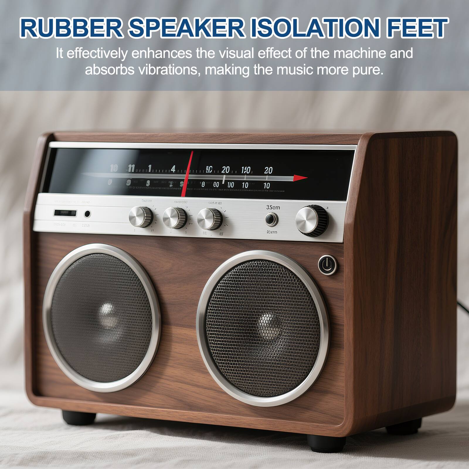 RUBBER SPEAKER ISOLATION FEET

It effectively enhances the visual effect of the machine and absorbs vibrations, making the music more pure.
