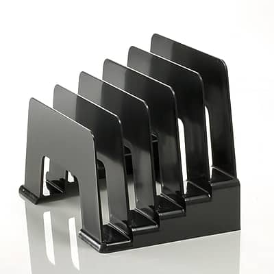 Officemate- 5-Compartment Recycled Plastic Incline Sorter- Black