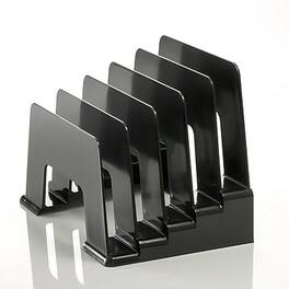 Officemate - 5-Compartment Recycled Plastic Incline Sorter - Black