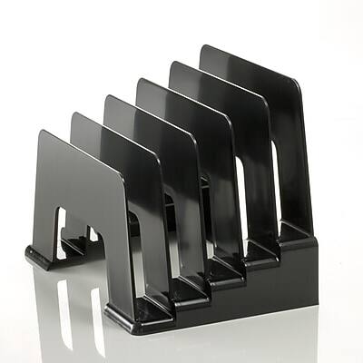 Front. Officemate - 5-Compartment Recycled Plastic Incline Sorter - Black.