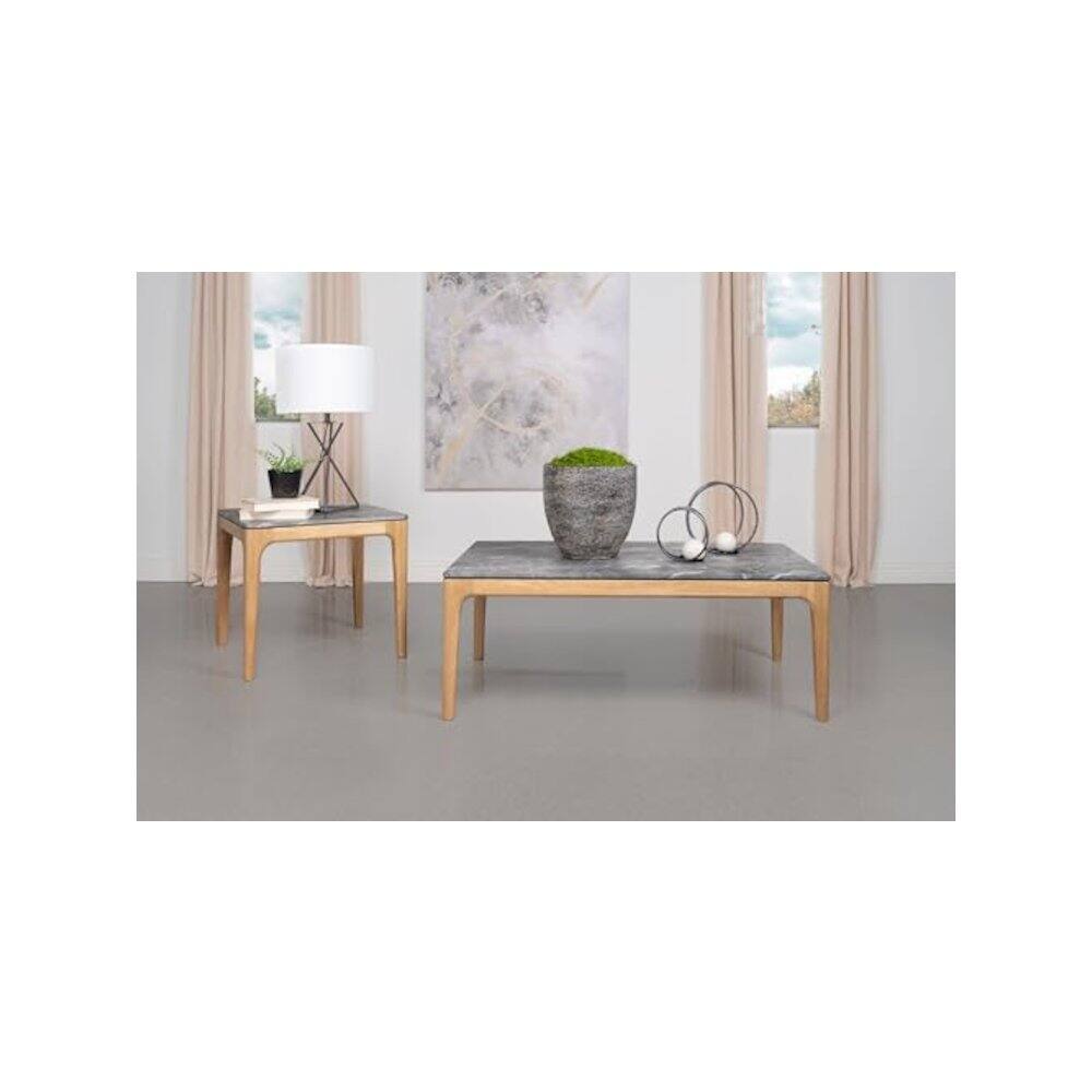 Alt View 1. Coaster Co. of America - Polaris 2-piece SmartTop Coffee and End Table Set Grey - Grey.