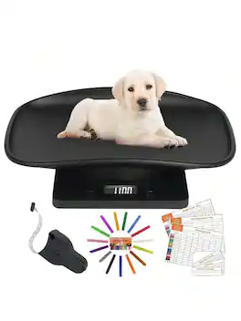 The Best Inks - Puppy Scale Weighing, Dog Scale, Portable Pet Scale Small Animals, Puppies Kittens Weight Scale - Black Pet Scale