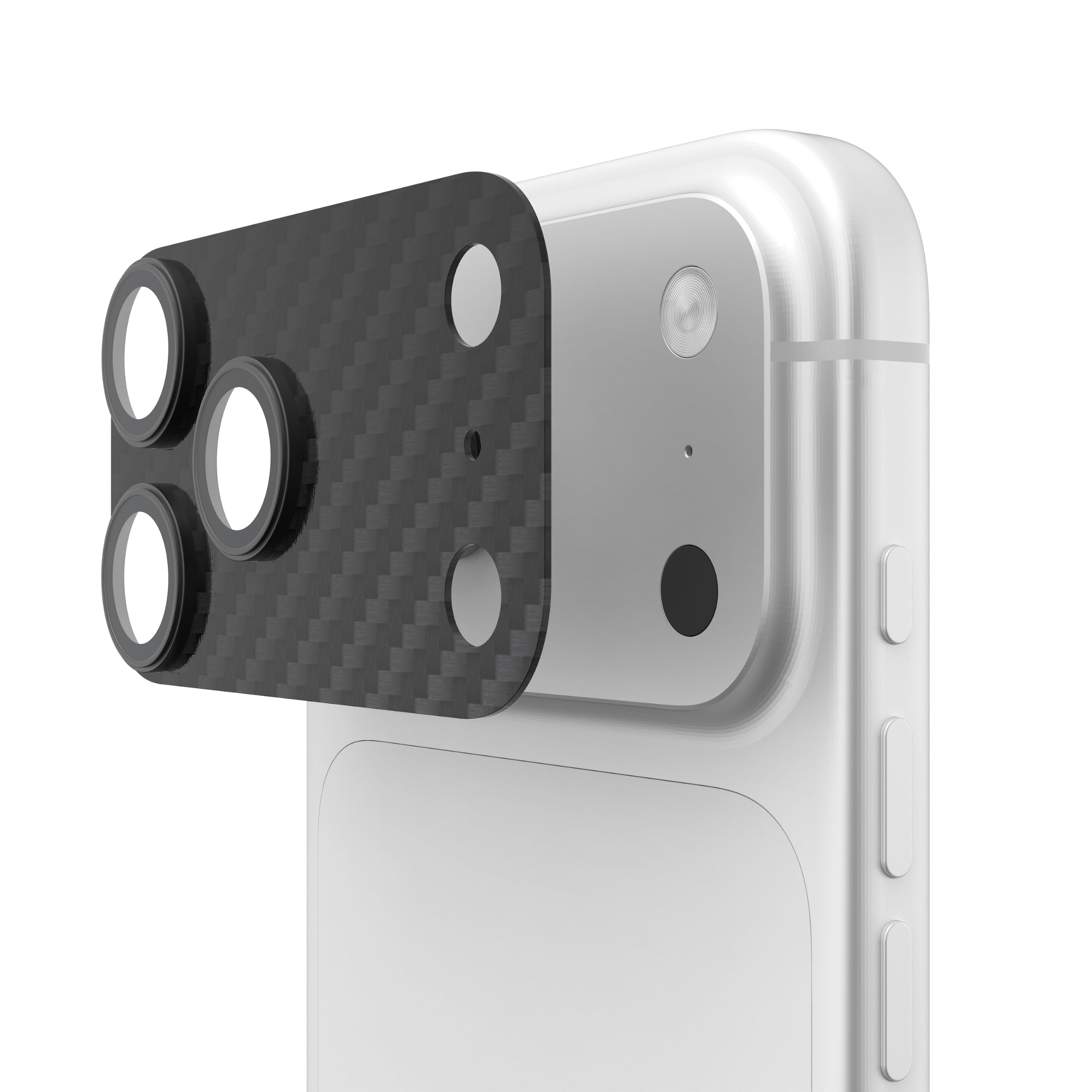Alt View 5. UAG - iPhone 18 Pro Max Glass Camera Lens Protector & Camera Plate Protector, Aluminosilicate Glass & Carbon Fiber Backplate - Carbon Fiber/Black.