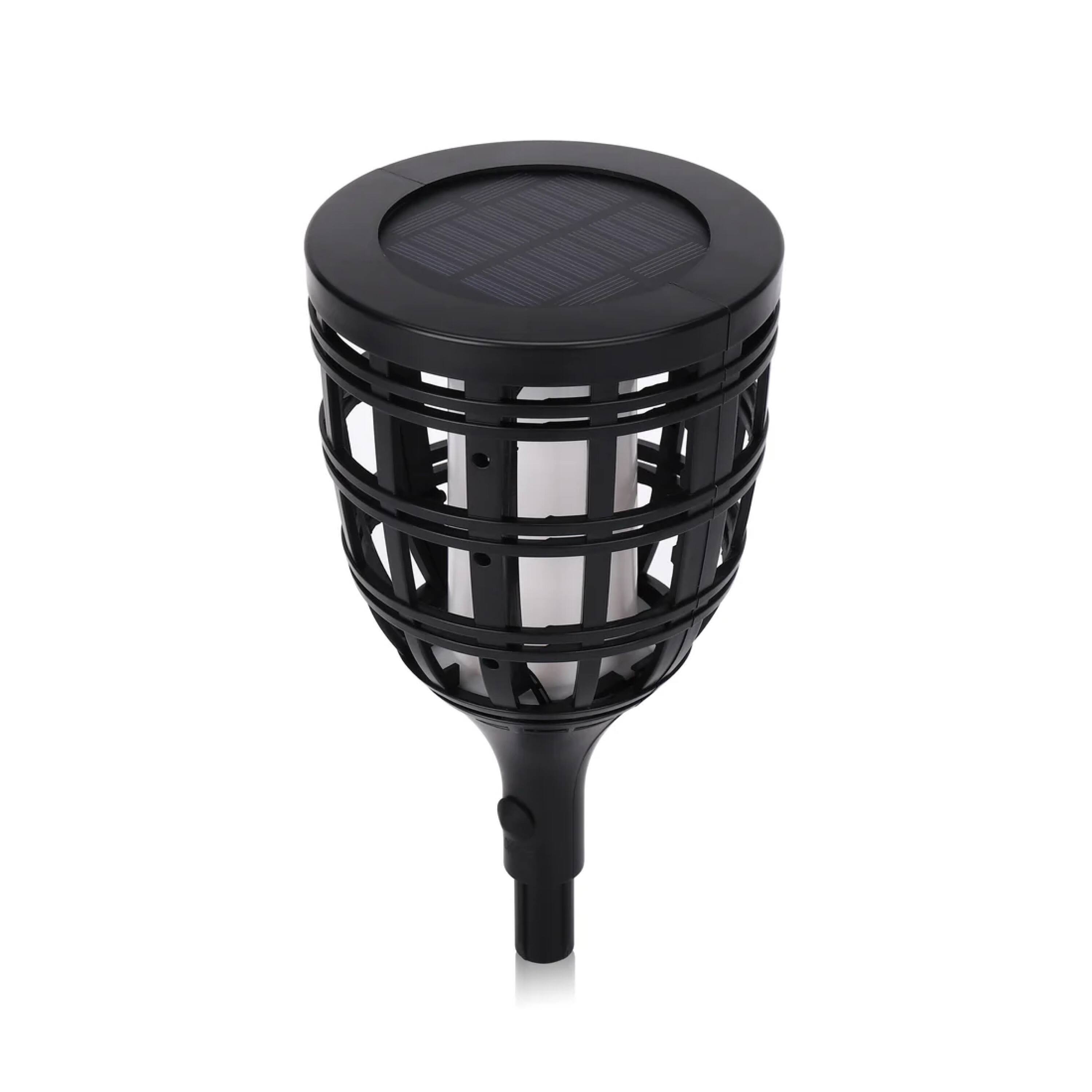 Alt View 5. Techko Maid - Solar Tiki Torch Path Lights LED Flame Effect IP65 (2-pack) - Black.