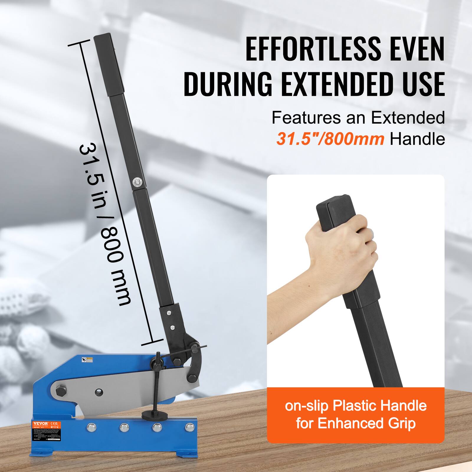31.5 in / 800 mm

EFFORTLESS EVEN DURING EXTENDED USE

Features an Extended 31.5"/800mm Handle

on-slip Plastic Handle for Enhanced Grip