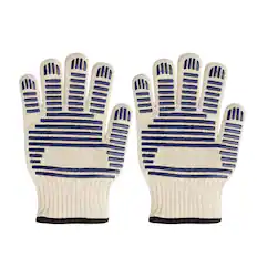 Front. Kitcheniva - Heat Resistant BBQ Gloves And Silicone Non-Slip Kitchen Oven Mitts Grilling Gloves.