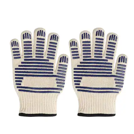 Front. Kitcheniva - Heat Resistant BBQ Gloves And Silicone Non-Slip Kitchen Oven Mitts Grilling Gloves.