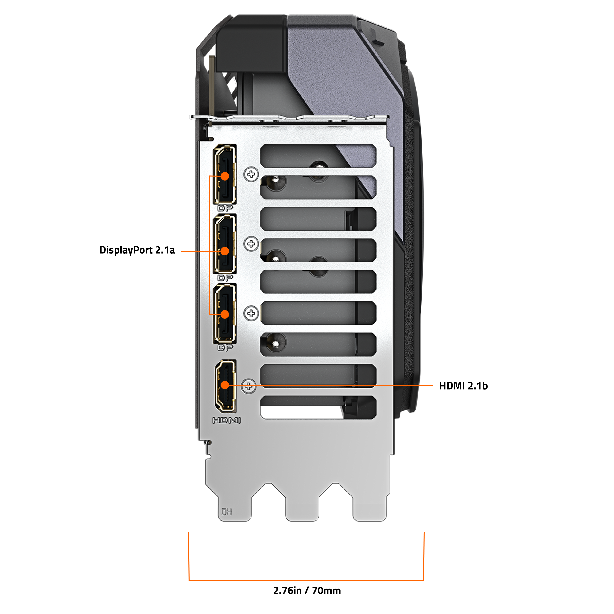 Alt View 5. GIGABYTE - NVIDIA GeForce RTX 5070 Ti GAMING OC 16G GDDR7 PCI Express 5.0 Graphics Card - Black.