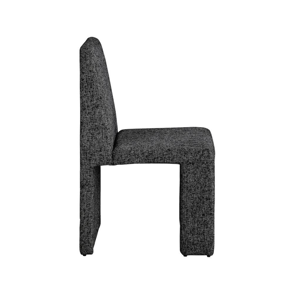 Alt View 3. Meridian Furniture - Benson Black Linen Textured Fabric Dining Chair, Set of 2 - Black.