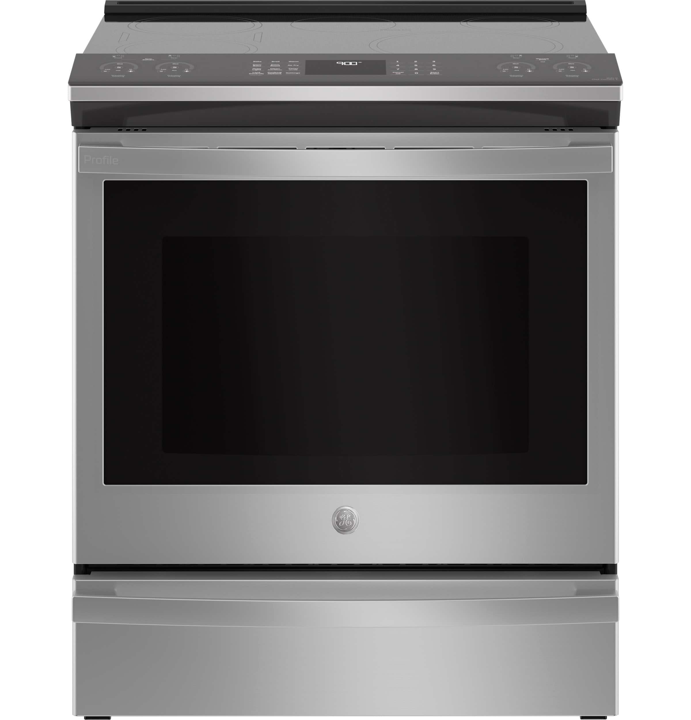 Front. GE Profile - 5.3 Cu. Ft. Slide-In Electric Induction Convection Range with Self-Clean and Steam Clean and No Preheat Air Fry - Stainless Steel.