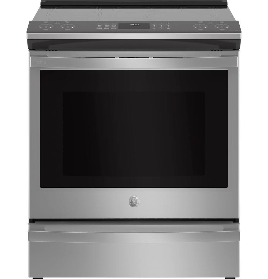 GE Profile 30 in. Wide 5 Elements 5.3 Cu. Ft. Slide In Electric ...