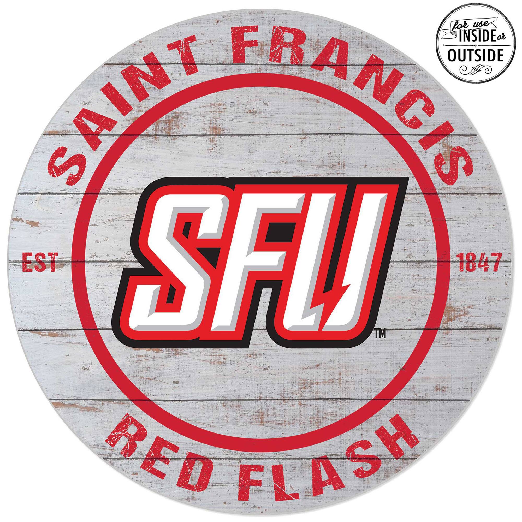 Saint Francis Red Flash 20'' x 20'' Indoor/Outdoor Weathered Circle Sign