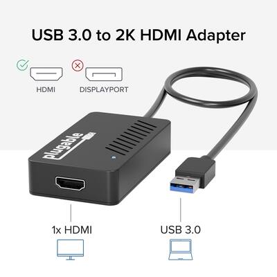 Plugable DisplayLink Monitor Adapter USB to HDMI for