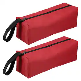 Unique Bargains - 2pcs Canvas Tool Pouch, 11.8x3.9x3.9" Multi Purpose Zipper Bag, Waterproof for Screwdrivers Pliers - Red