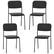 Front. Costway - Modern Dining Chairs Set of 4 with Tilted Backrest & Sturdy Metal Legs Plastic - Black.