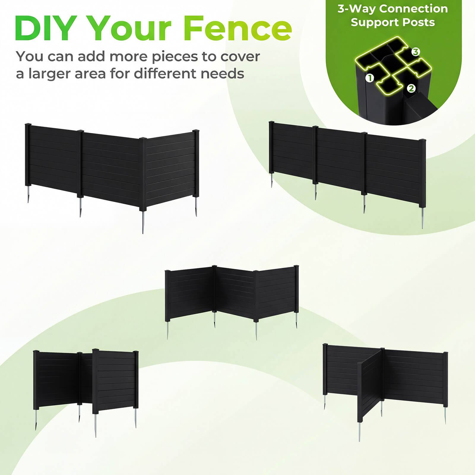 DIY Your Fence

You can add more pieces to cover a larger area for different needs

3-Way Connection Support Posts