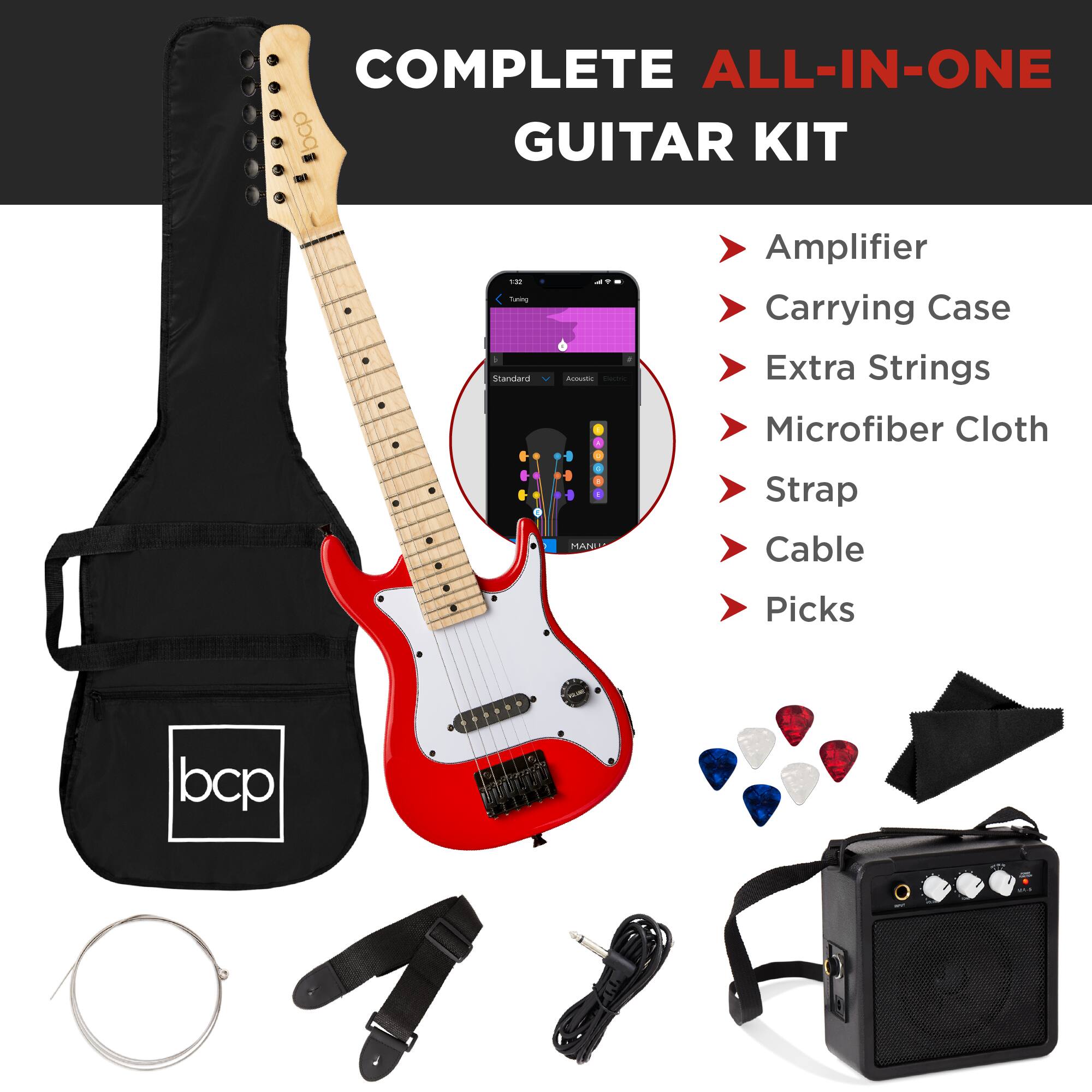 COMPLETE ALL-IN-ONE GUITAR KIT

- Amplifier
- Carrying Case
- Extra Strings
- Microfiber Cloth
- Strap
- Cable
- Picks

bcp