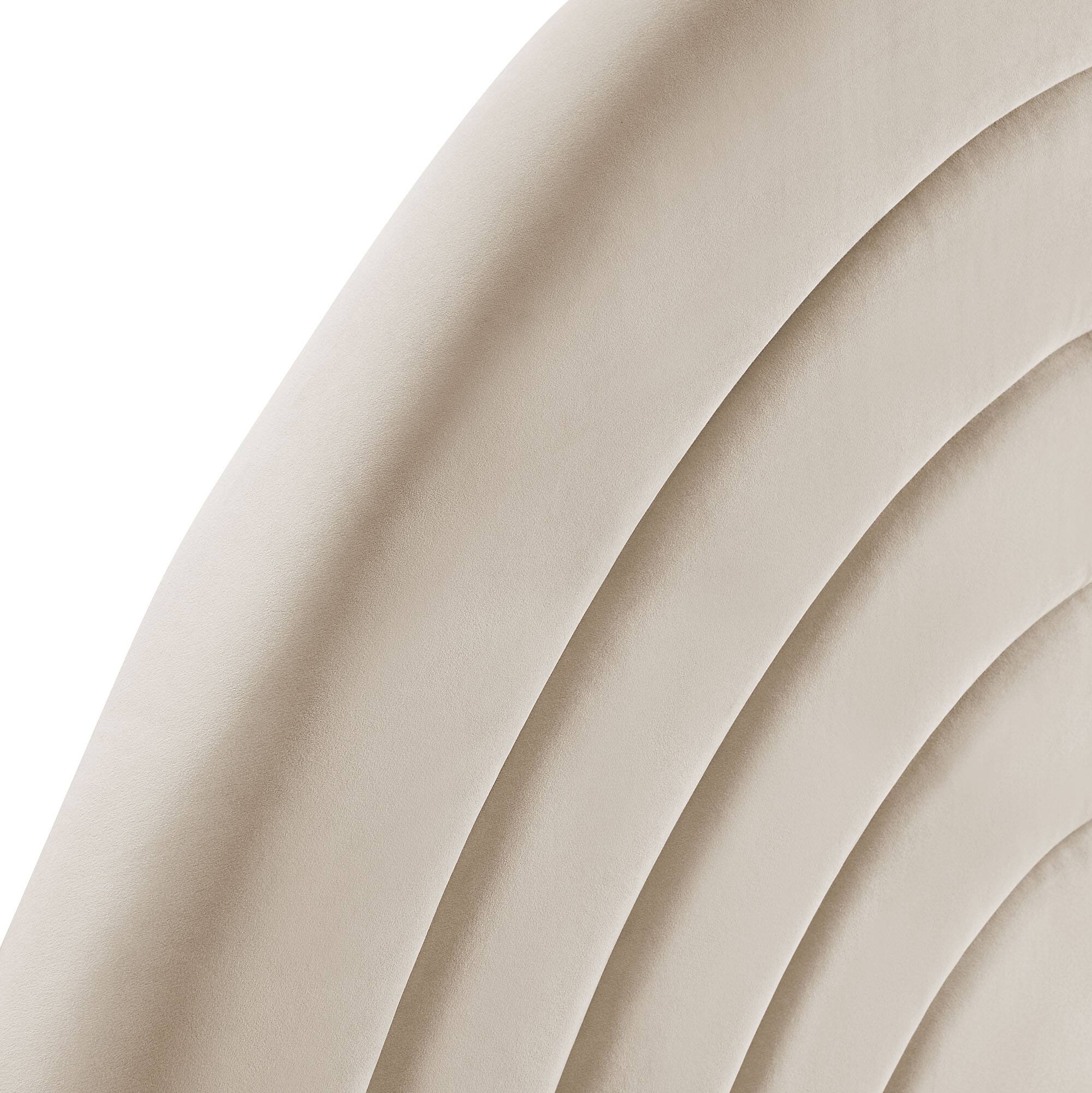 Alt View 1. Modway - Solana Arched Performance Velvet Twin Headboard by Modway - Oatmeal.