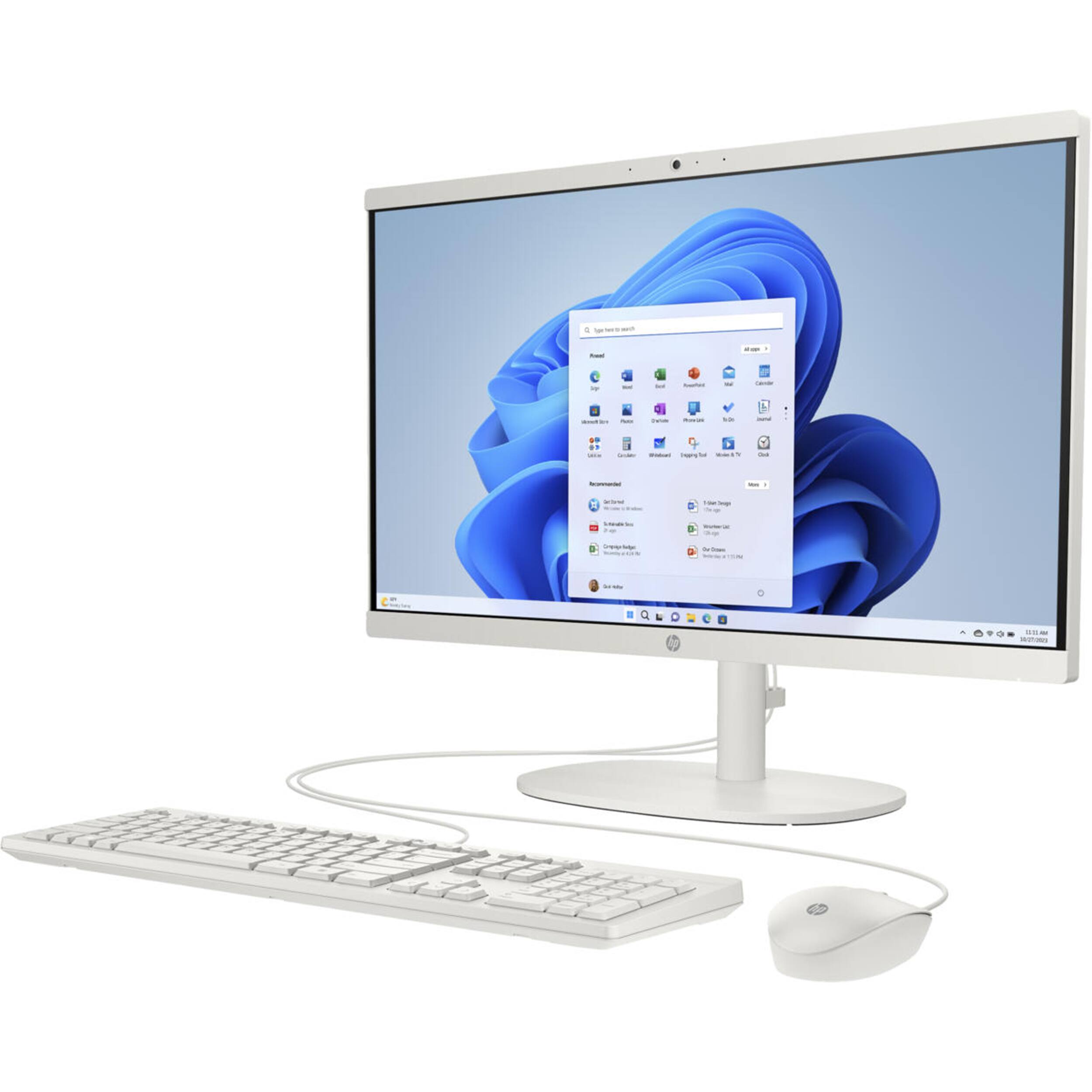 Alt View 2. HP - HP 21.5" FHD All-in-One Desktop,Intel Celeron J4025,32GB RAM,2TB SSD,Win 11 Pro,Cashmere White - Cashmere White.