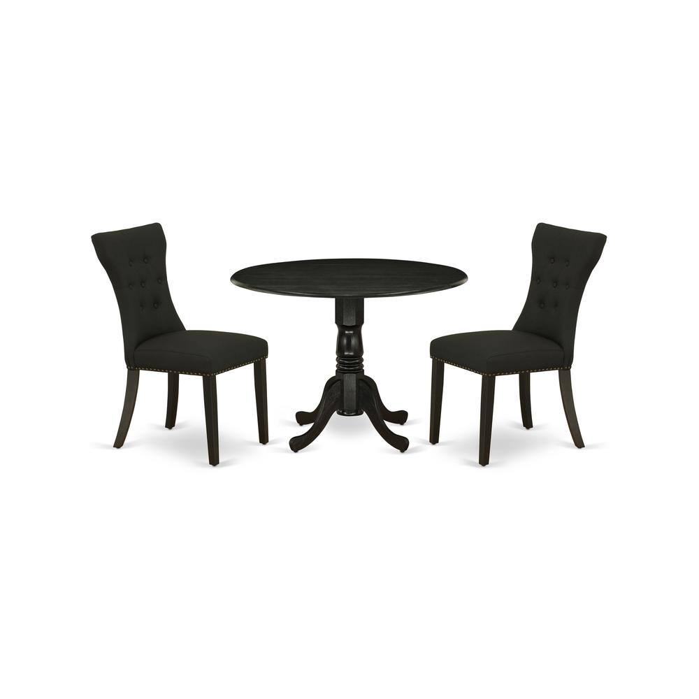 Left. East West Furniture - Dining Room Set Black - Brown.