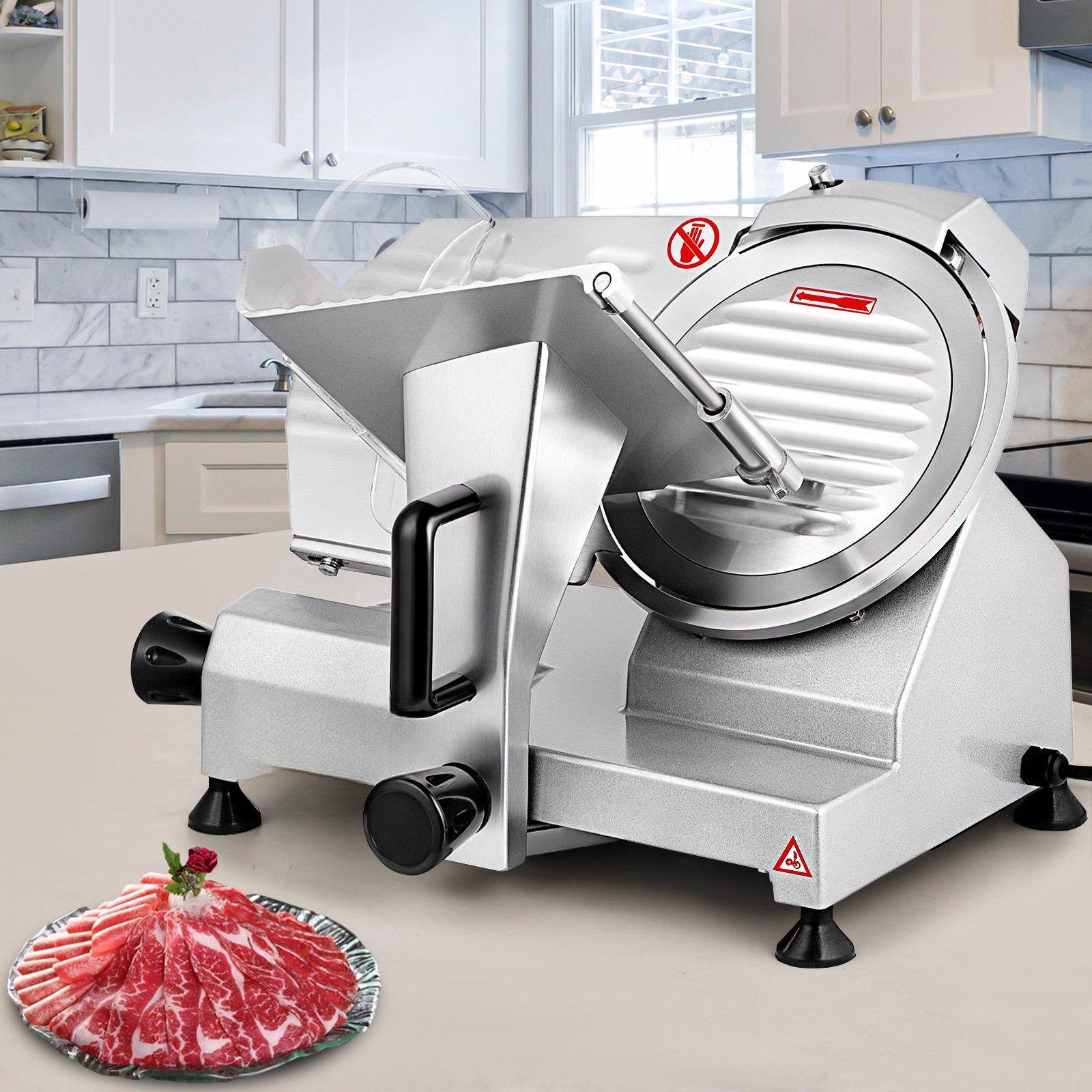 Alt View 1. Glintex - Commercial Meat Slicer 200W 8 Inch Carbon Blade Adjustable Thickness Electric Cutters & Slicers Home Deli.