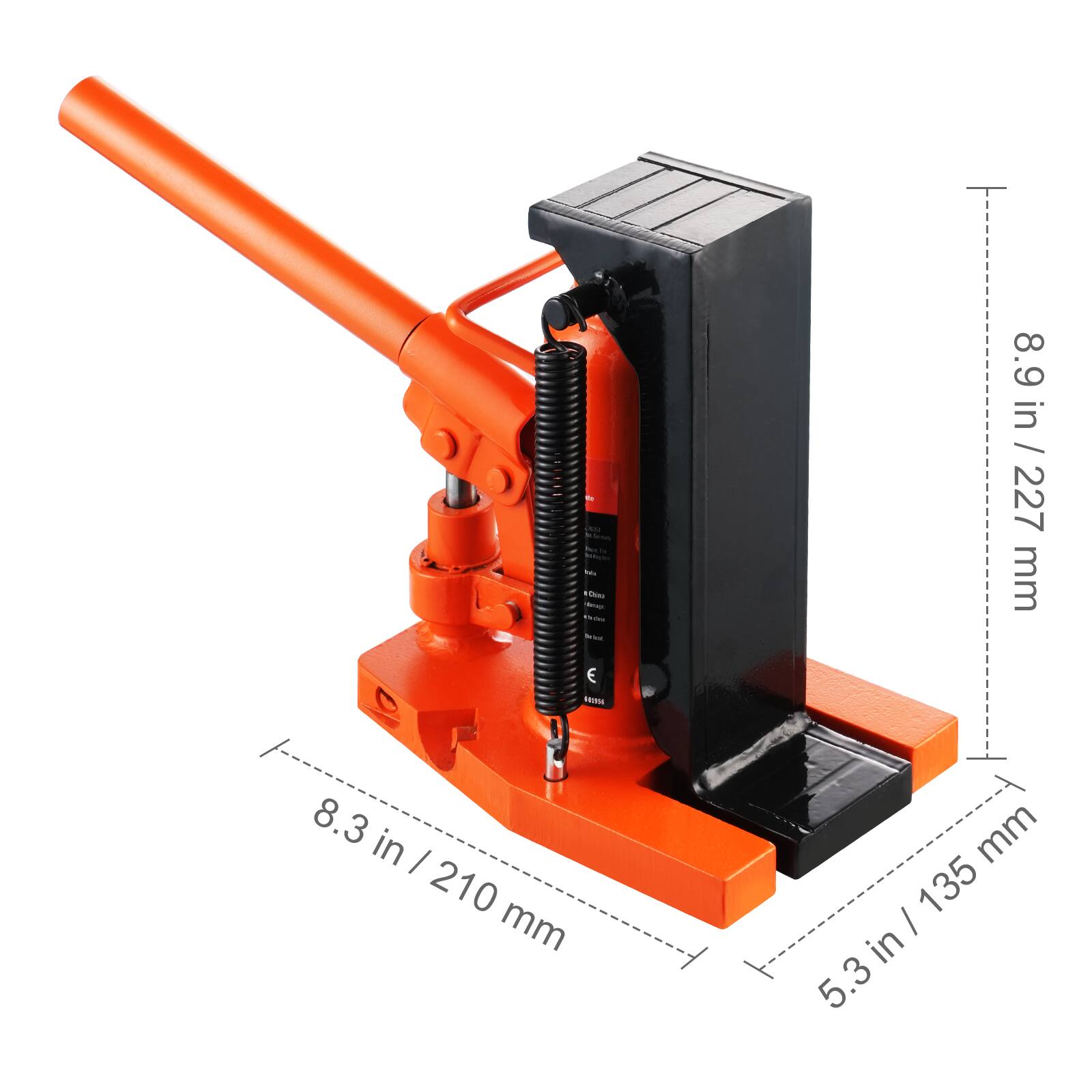 do T - - 8.9 in / 227 mm  
SRUVA 8.3 in / 210 mm  
5.3 in / 135 mm