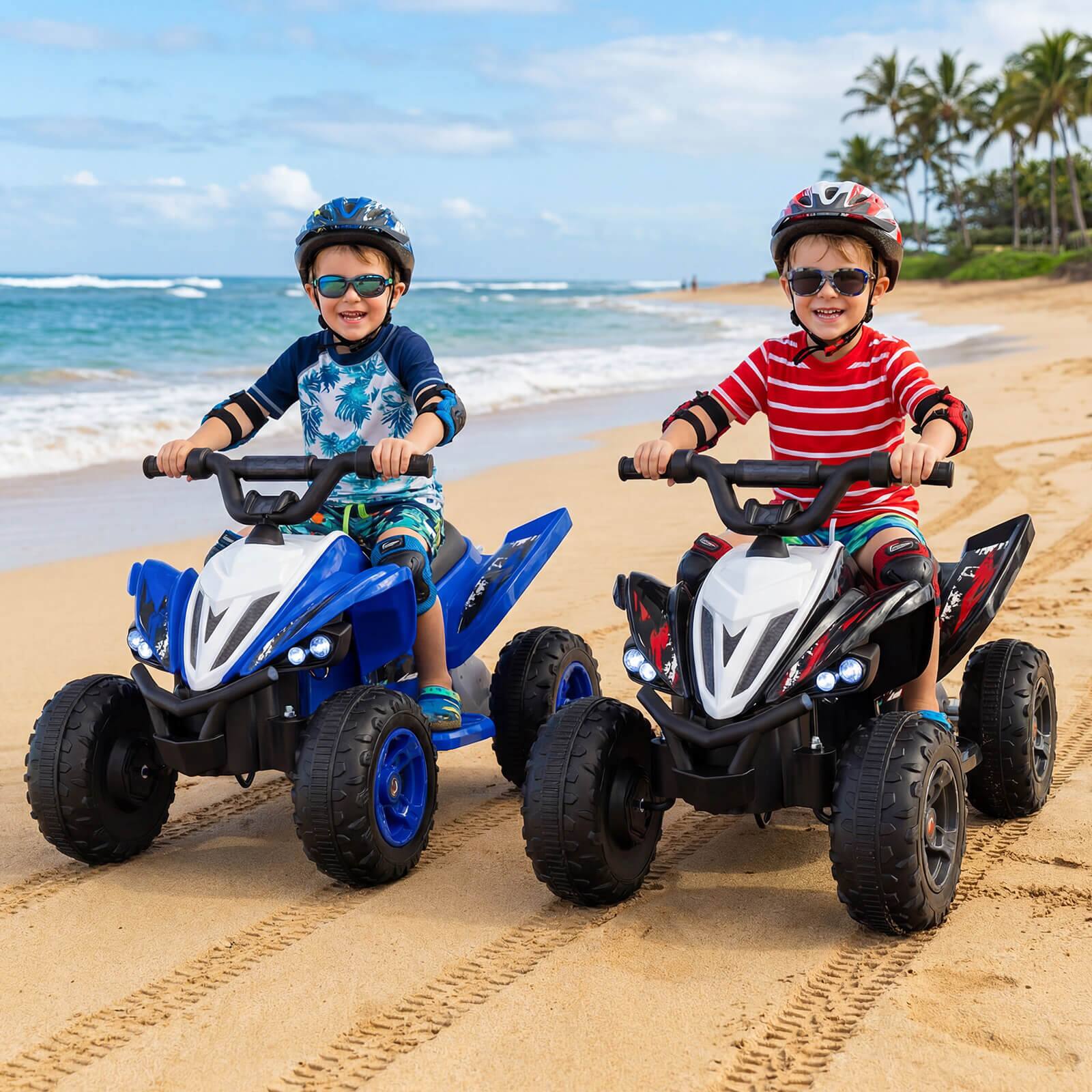 Alt View 3. Costway - Costway 12V Quad 4 Wheeler Ride on Toy with Music, Light, USB Port, Wireless Connection - Black.