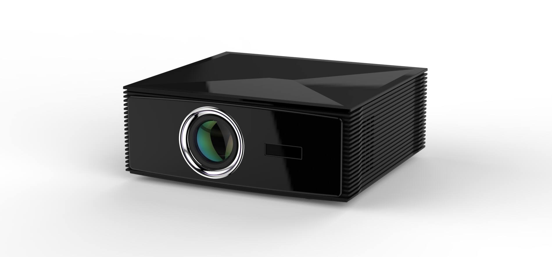 Back. BOSS - BOSS S6A Full HD Projector | 5000 Lumens | Android, Wi-Fi, Bluetooth | HDMI, USB | Portable Design - Black.