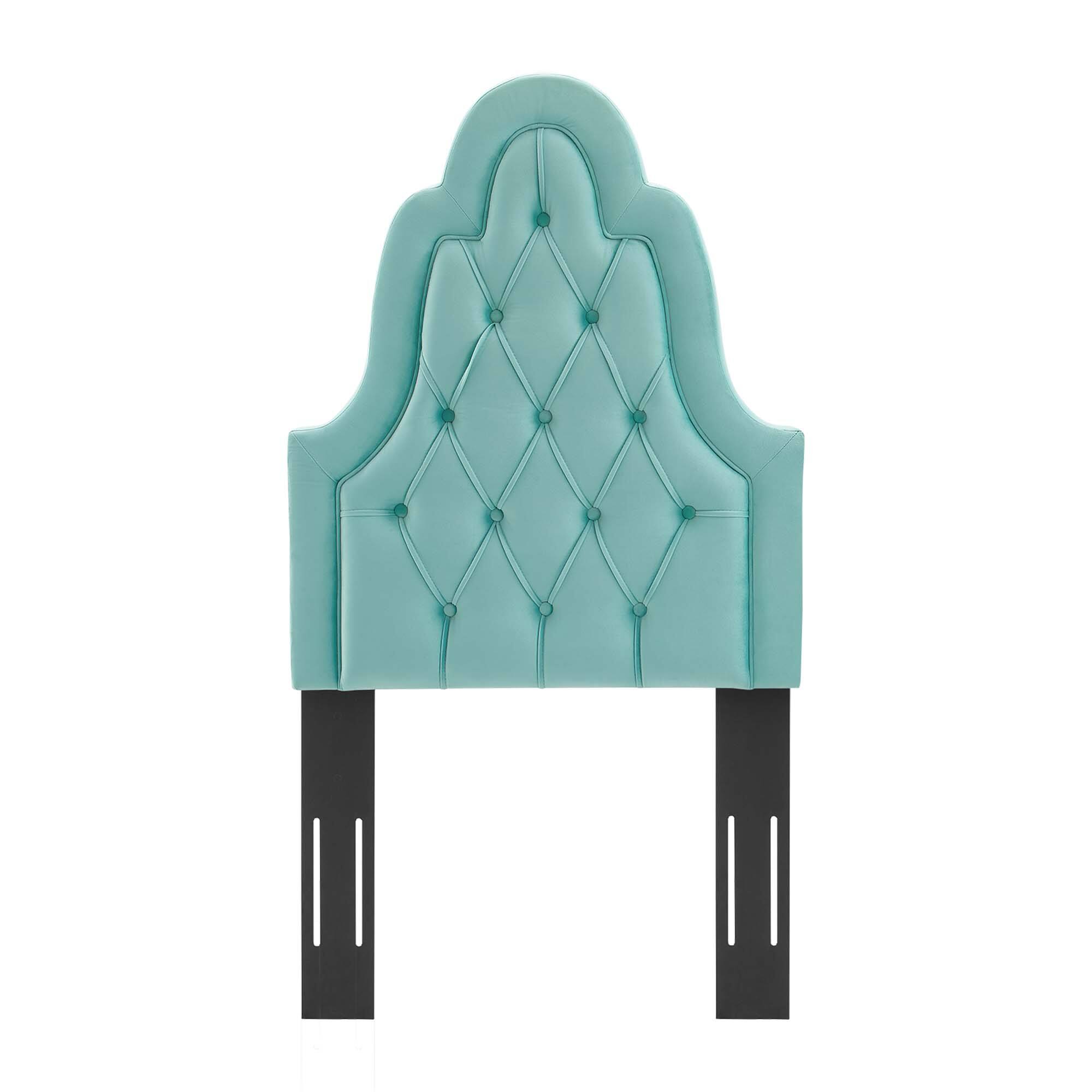 Alt View 1. Modway - Augustine Tufted Performance Velvet Twin Headboard by Modway - Mint.