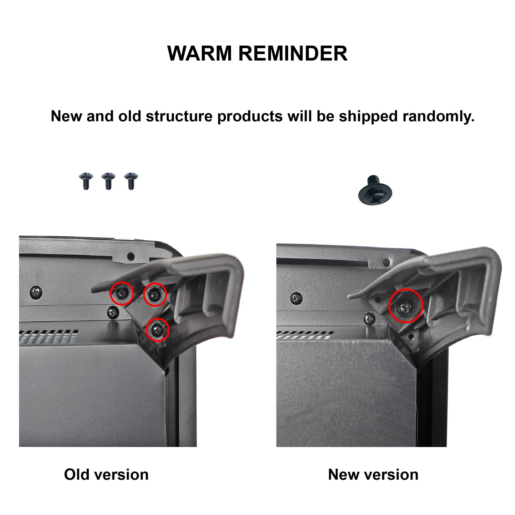 WARM REMINDER  
New and old structure products will be shipped randomly.  

Old version  
New version