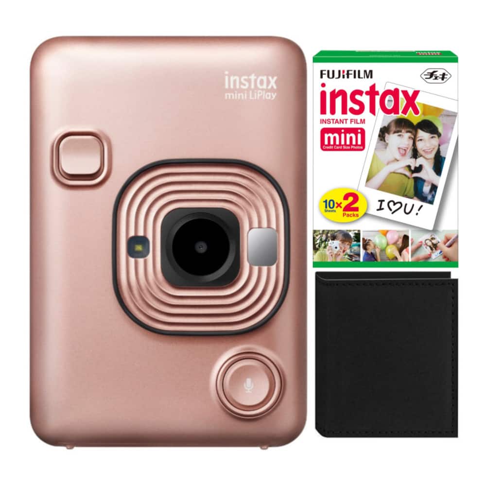 Fujifilm - Instax Mini Hybrid LiPLay Instant Camera (Blush) with Accessory Bundle