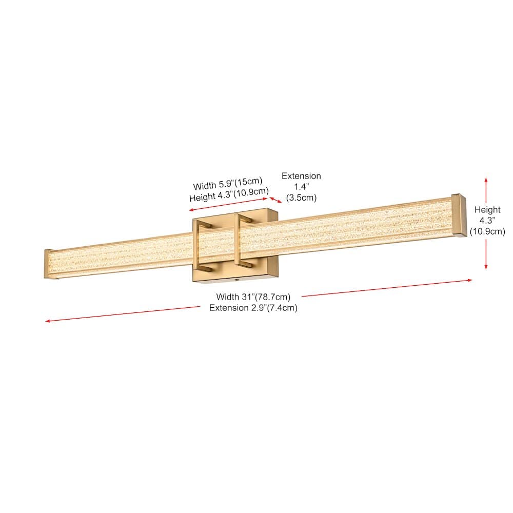 Living District - Ivaan 31 Inch Led Wall Sconce In - Satin Gold price history on PriceWatchPro