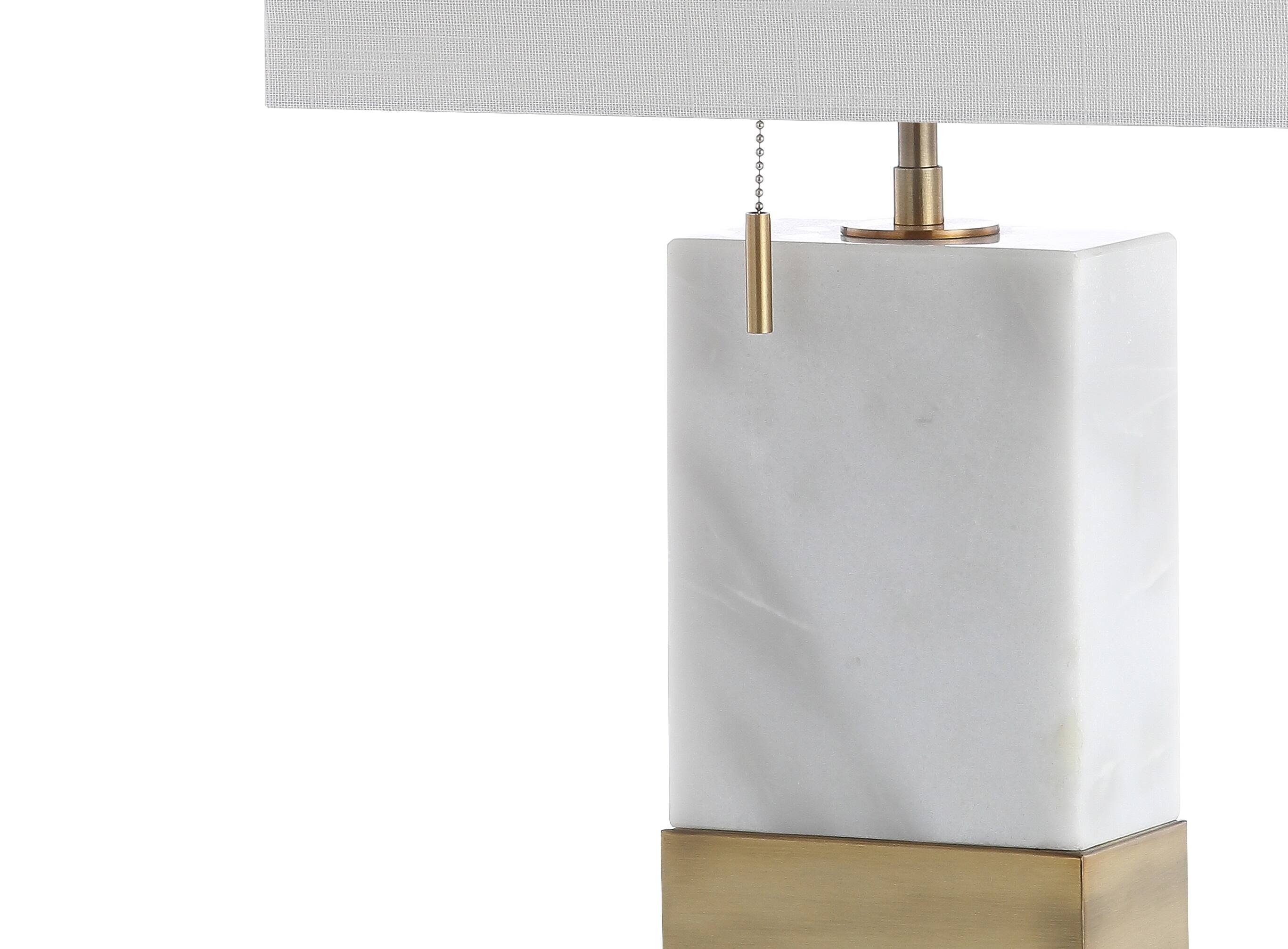 Alt View 6. Jonathan Y - Trevor 22.5" Marble/Iron Gold Modern Console LED Table Lamp, white - White/Brass Gold.