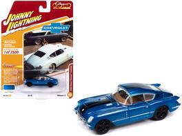 Johnny Lightning - 1954 Chevrolet Corvair Concept Car Bright Blue Metallic Black Stripes Classic Gold Collection 2023 Limited 2500pcs 1/64 - Blue Metallic With Black