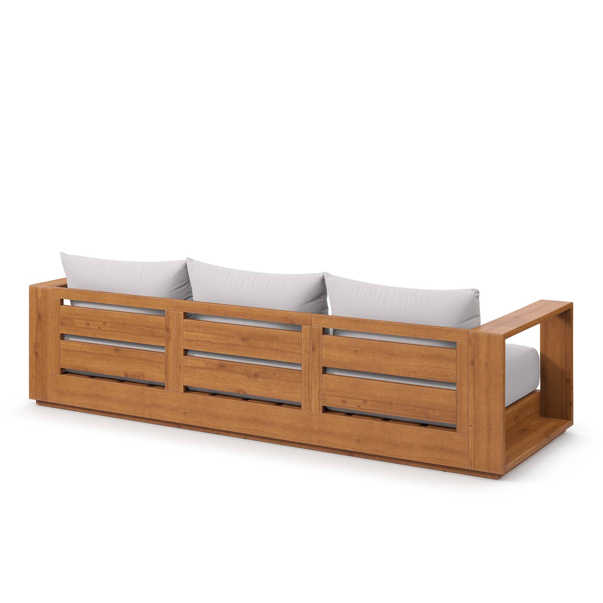 Alt View 4. Modway - Tahoe Outdoor Patio Acacia Wood Sofa by Modway - Natural Light Gray.