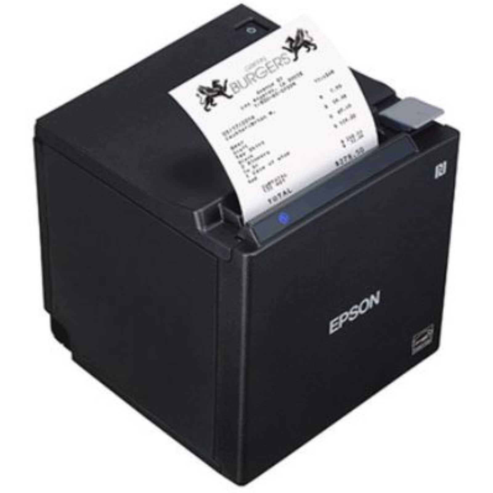 Epson - OmniLink TM-M30II-H 3-Inch Thermal POS Receipt Printer, USB and Ethernet, 4-Port USB-A Hub, No Bluetooth, No USB-C - Black