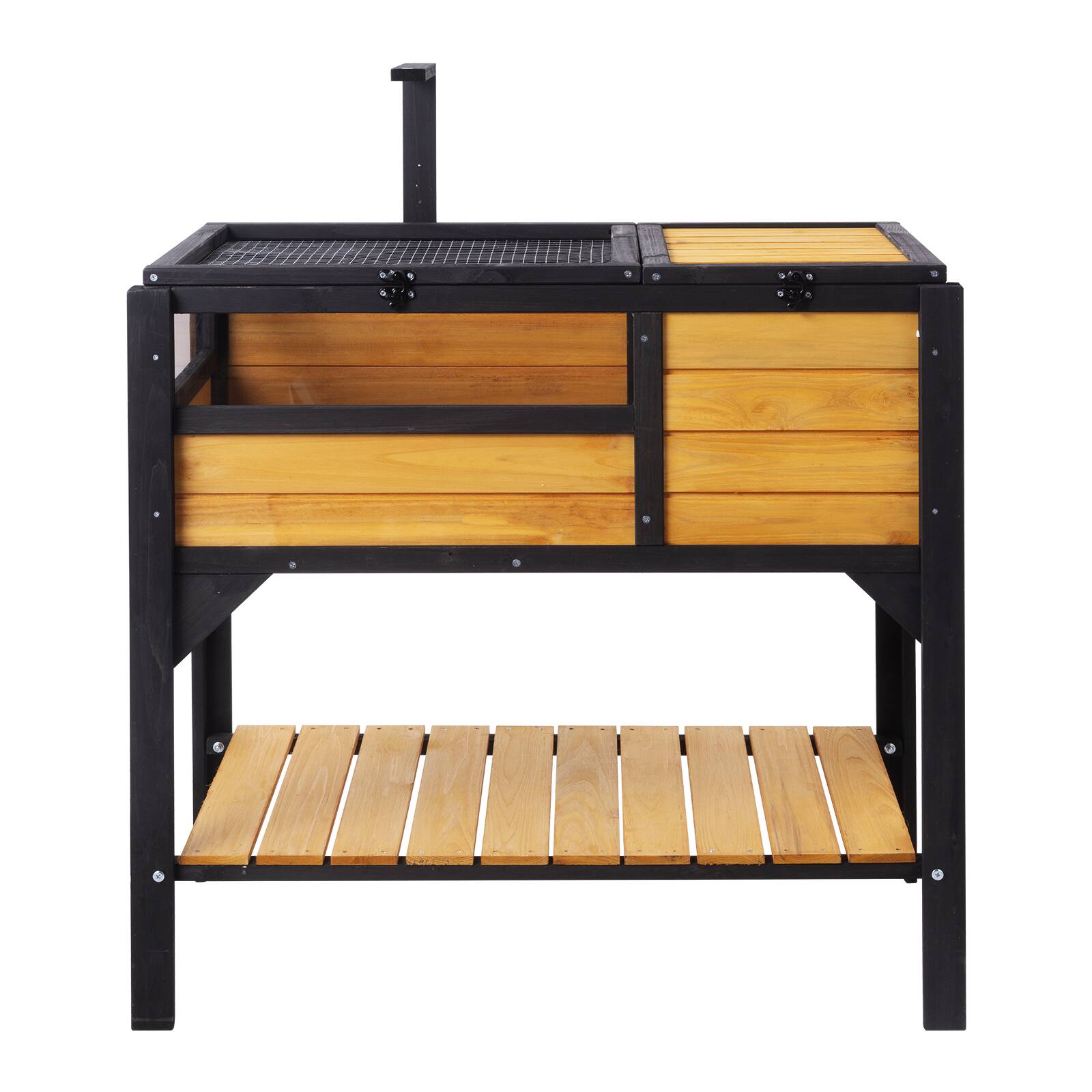 Alt View 5. VEVOR - Tortoise Habitat, Wooden Tortoise House Indoor & Outdoor, Tortoise Enclosure with Light Stand.