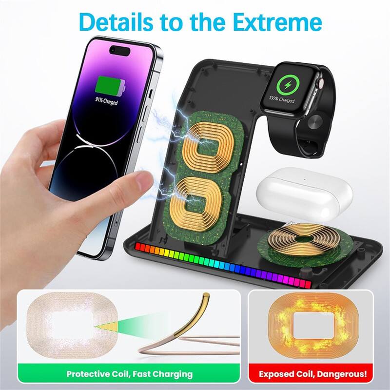 Details to the Extreme

91% Charged

100% Charged

Protective Coil, Fast Charging

Exposed Coil, Dangerous!