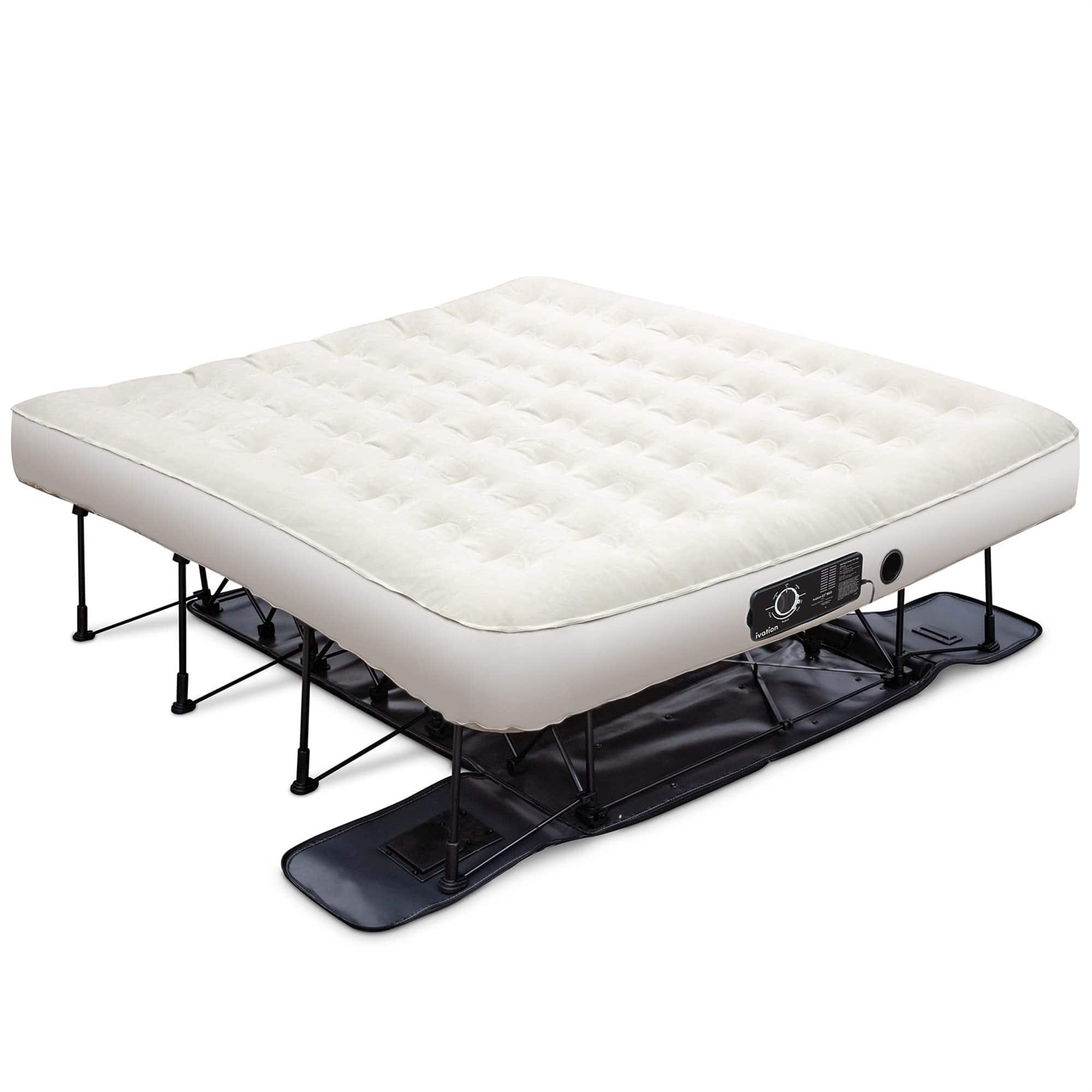 Ivation - EZ-Bed Air Mattress, King Air Mattress with Built In Pump & Deflate Defender - White