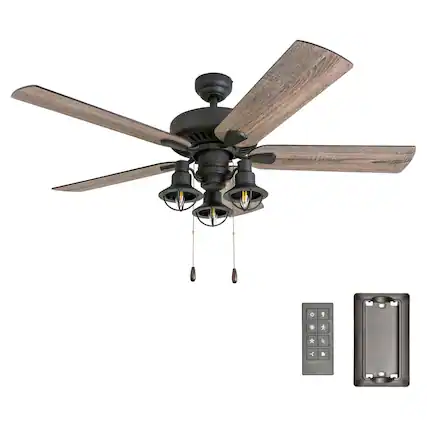Front. Prominence Home - Prominence Home 52 Inch Ennora LED Ceiling Fan with Light and 5 Blades, Bronze - Bronze.